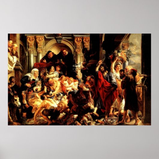 Jesus' First Cleansing of the Temple (John 2:13) Poster (Voorkant)
