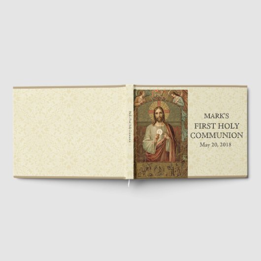 Jesus First Heilige Communion Angels Lace Gastenboek (Volledig)