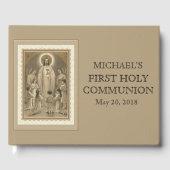 Jesus First Heilige Communion Angels Traditional Gastenboek (Voorkant)