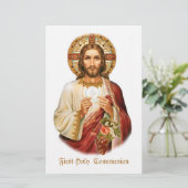 Jesus First Holy  Communion Briefpapier (Staand voorkant)