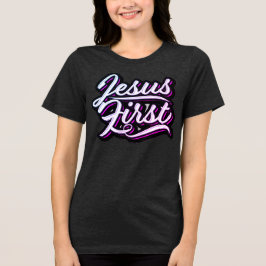 Jesus First roze en paars T-shirt