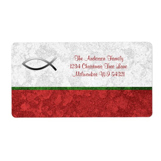 Jesus Fish Christelijk Christmas Custom gepersonal Etiket (Voorkant)