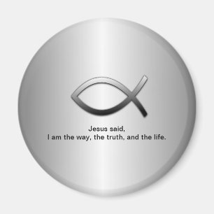Jesus Fish Christelijk Scripture John 14:6 Magneet