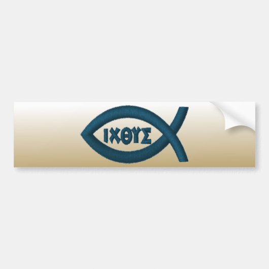 Jesus Fish Christelijk Symbool Bumpersticker (Voorkant)