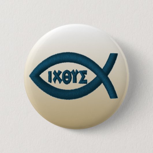Jesus Fish Christelijk Symbool Ronde Button 5,7 Cm (Voorkant)