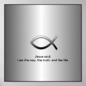 Jesus Fish Christelijke Ichthys Bible Verse Poster (Voorkant)