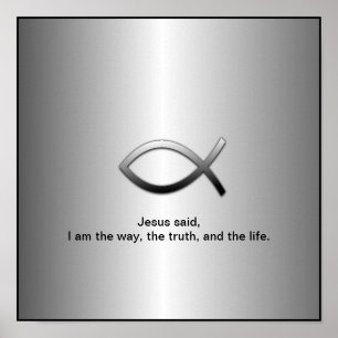 Jesus Fish Christelijke Ichthys Bible Verse Poster