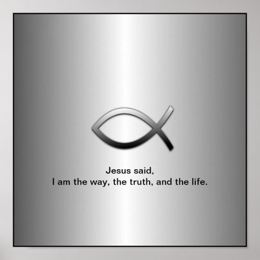 Jesus Fish Christelijke Ichthys Bible Verse Poster (Voorkant)