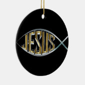 Jesus Fish Cutout Keramisch Ornament (Rechts)