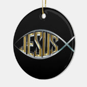 Jesus Fish Cutout Keramisch Ornament (Links)