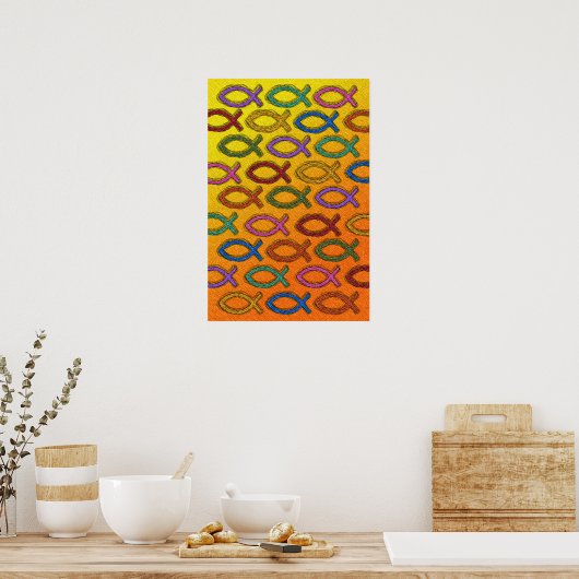 JESUS FISH DESIGN POSTER (Keuken)