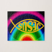 JESUS FISH ICHTHYS CHRIST RAINBOW LEGPUZZEL (Horizontaal)