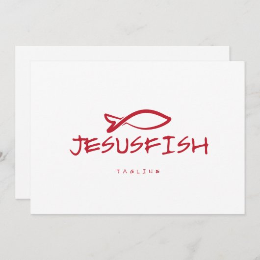 Jesus FISH logo sjabloon Kaart (Voorkant / Achterkant)