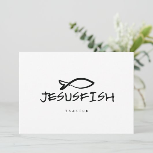 Jesus FISH logo sjabloon Kaart (Staand voorkant)