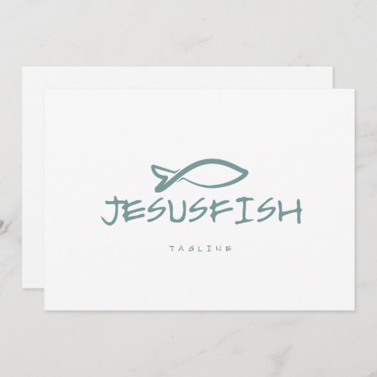 Jesus FISH logo sjabloon Kaart (Voorkant / Achterkant)
