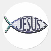Jesus Fish Ronde Sticker (Voorkant)