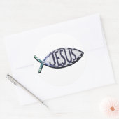 Jesus Fish Ronde Sticker (Envelop)