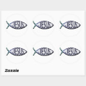 Jesus Fish Ronde Sticker (Vel)