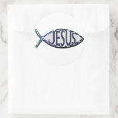 Jesus Fish Ronde Sticker (Tas)