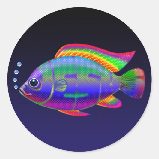 Jesus Fish Ronde Sticker (Voorkant)