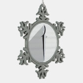 Jesus Fish Sword en Shadow Tin Sneeuwvlok Ornament (Links)