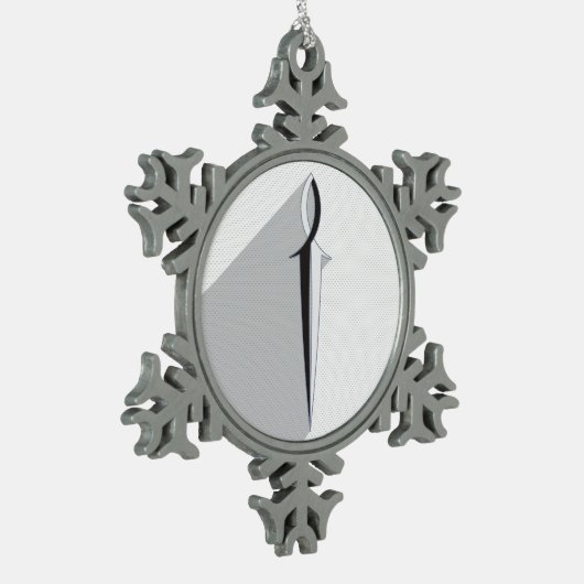 Jesus Fish Sword en Shadow Tin Sneeuwvlok Ornament (Links)