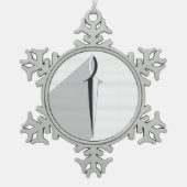 Jesus Fish Sword en Shadow Tin Sneeuwvlok Ornament (Voorkant)