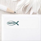 Jesus Fish Symbol Adresetiketten Etiket (Insitu)