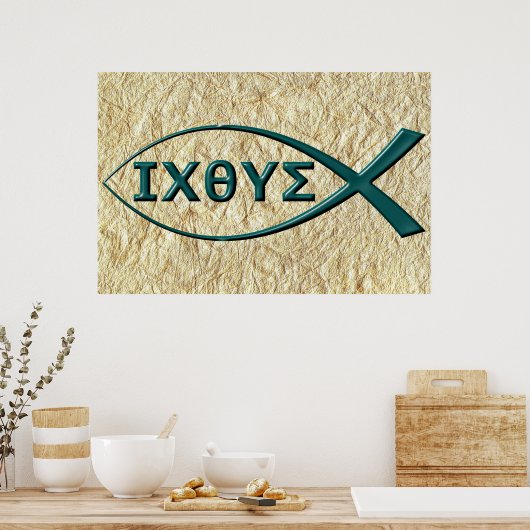 Jesus Fish Symbol Poster (Keuken)