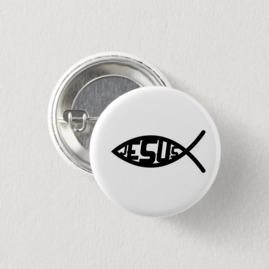 Jesus Fish Symbool Button (Voorkant /achterkant)