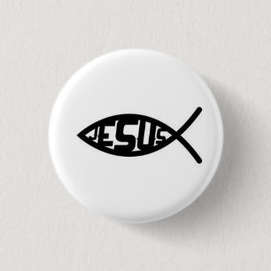 Jesus Fish Symbool Button