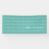 Jesus Fish Text Spandoek (Horizontaal)