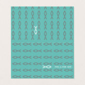 Jesus Fish Text Visitekaartje (Buitenkant ongevouwen)