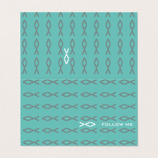 Jesus Fish Text Visitekaartje (Buitenkant ongevouwen)