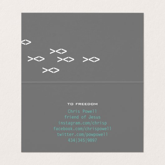 Jesus Fish Text Visitekaartje (Binnenkant ongevouwen)