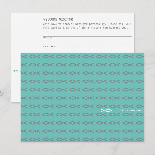 Jesus Fish Text Visitor Kaart (Voorkant / Achterkant)