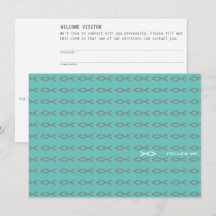 Jesus Fish Text Visitor Kaart