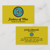 Jesus Fish Trinity Glas in lood Logo Visitekaartje (Voorkant / Achterkant)