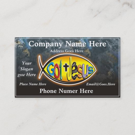 Jesus Fish Visitekaartje - Gepersonaliseerd (Voorkant)