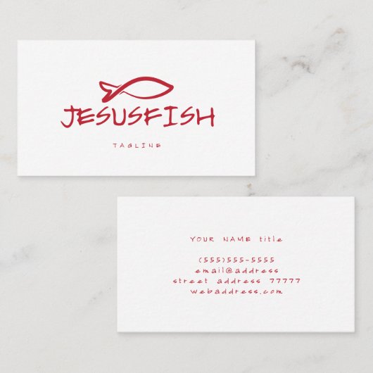 Jesus FISH visitekaartje template (Voorkant / Achterkant)