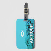Jesus Fish Wavy Waters Bagagelabel (Voorkant (verticaal))