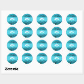 Jesus Fish Wavy Waters Ronde Sticker (Vel)