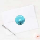 Jesus Fish Wavy Waters Ronde Sticker (Envelop)