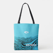 Jesus Fish Wavy Waters Tote Bag (Achterkant)
