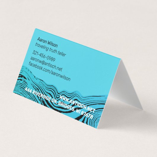 Jesus Fish Wavy Waters Visitekaartje (Achterkant)