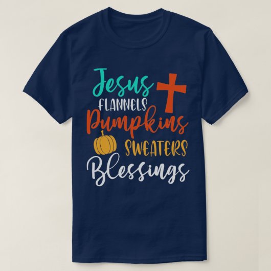 Jesus Flannels Pumpkins Sweaters Blessings Herfst (Design voorkant)
