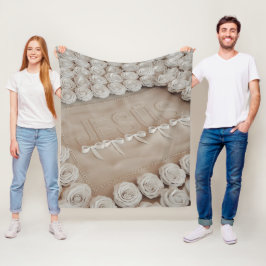 JESÚS Fleece & Sherpa Deken – Witte Rozen &