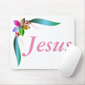 JESUS FLOWER RIBBON MUISMAT (Met muis)