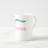 JESUS FLOWER RIBBON PORSELEIN KOP (Voorkant rechts)