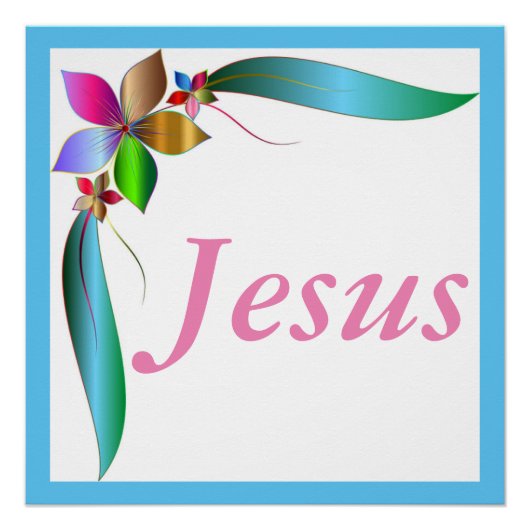 JESUS FLOWER RIBBON POSTER (Voorkant)